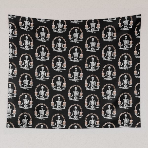 Item preview, Dead Inside But Caffeinated Skeletons Drinking Coffee Funny Skeletons Halloween Gifts for Coffee Lovers Skull Spooky Time Szn designed and sold by MatthewViews.