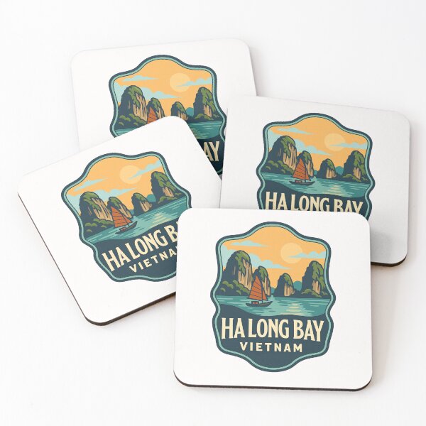 Item preview, Ha Long Bay Vietnam Limestone Karsts and Junk Boat designed and sold by Places On Earth.