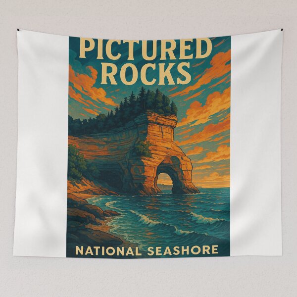Item preview, Pictured Rocks Sea Arch Sunset on Lake Superior designed and sold by Places On Earth.