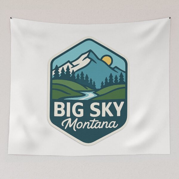 Item preview, Big Sky Montana Mountain River Sunrise designed and sold by Places On Earth.