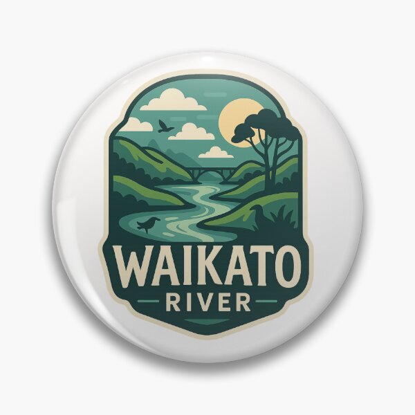 Item preview, Waikato River New Zealand Hills and Bridge View designed and sold by Places On Earth.