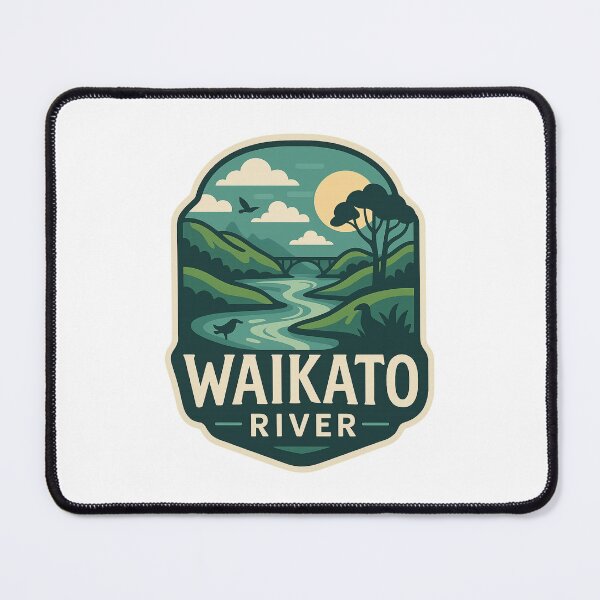 Item preview, Waikato River New Zealand Hills and Bridge View designed and sold by Places On Earth.