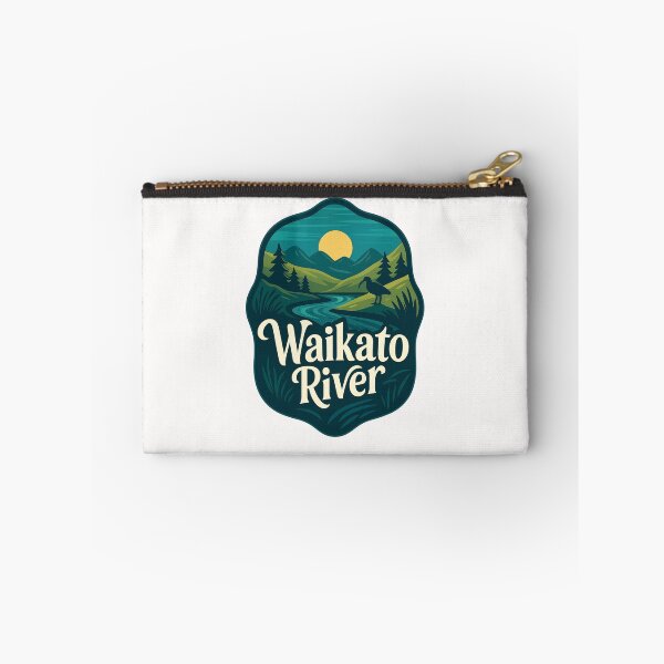 Artikelvorschau, Sonnenuntergang am Waikato River und Berge in Neuseeland entworfen und verkauft von Places On Earth.