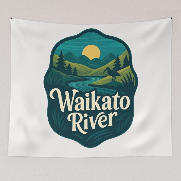 Item preview, Waikato River Sunset and Mountains in New Zealand designed and sold by Places On Earth.