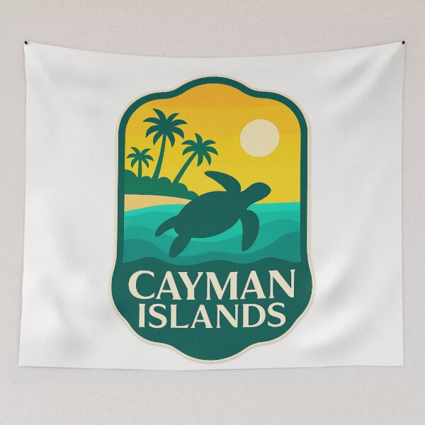 Item preview, Cayman Islands Tropical Sunset with Sea Turtle designed and sold by Places On Earth.