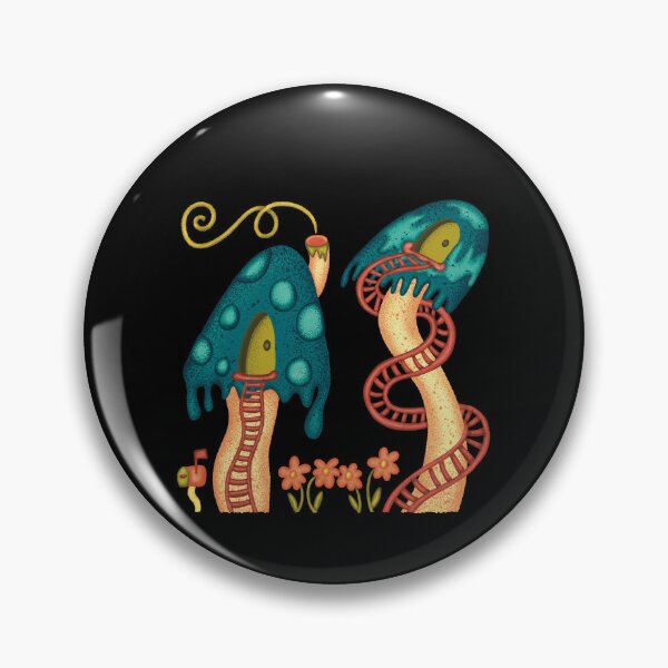Item preview, Whimsical Trippy Mushroom Cottage Illustration designed and sold by InkyOdyssey.