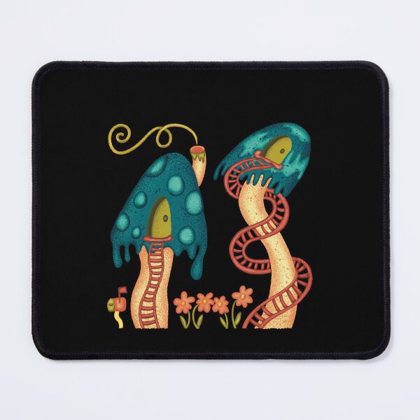 Item preview, Whimsical Trippy Mushroom Cottage Illustration designed and sold by InkyOdyssey.