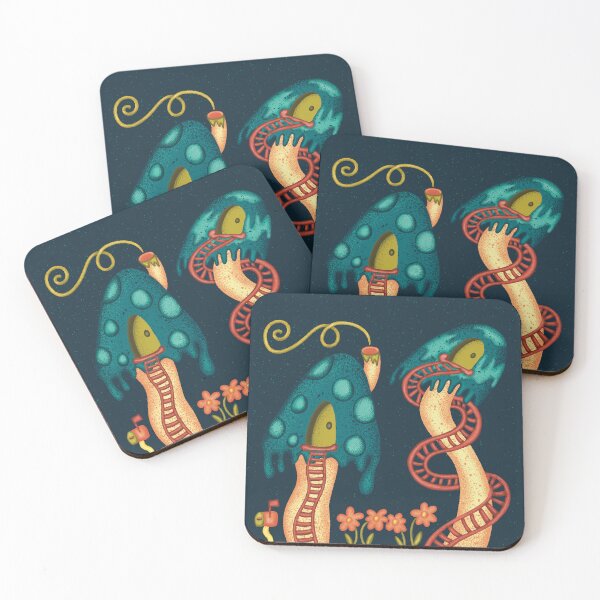 Item preview, Whimsical Trippy Mushroom Cottage Illustration designed and sold by InkyOdyssey.