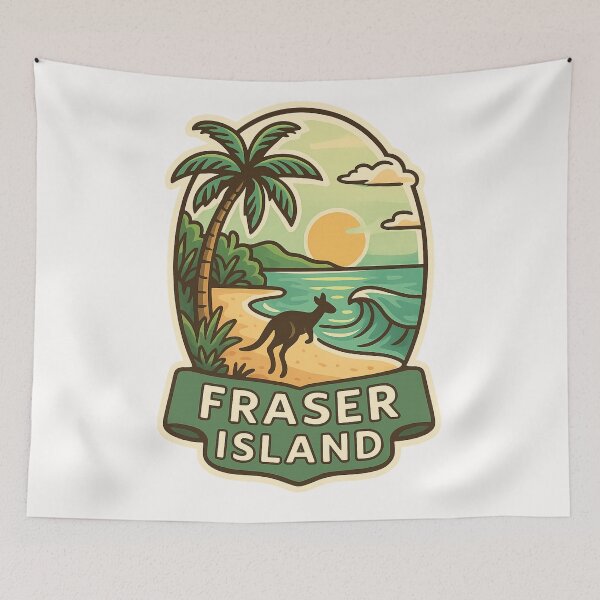 Item preview, Fraser Island K'gari Beach Sunset with Kangaroo designed and sold by Places On Earth.