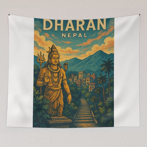 Item preview, Dharan Nepal Shiva Statue with Himalayan Backdrop designed and sold by Places On Earth.