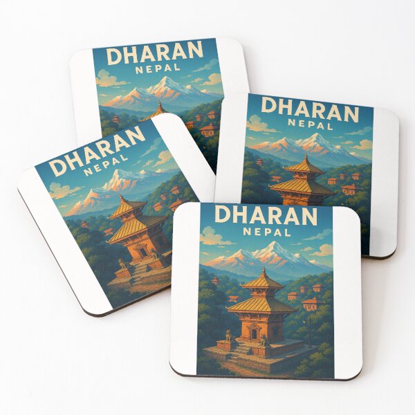 Item preview, Dharan Nepal Pagoda Temple and Himalayas View designed and sold by Places On Earth.
