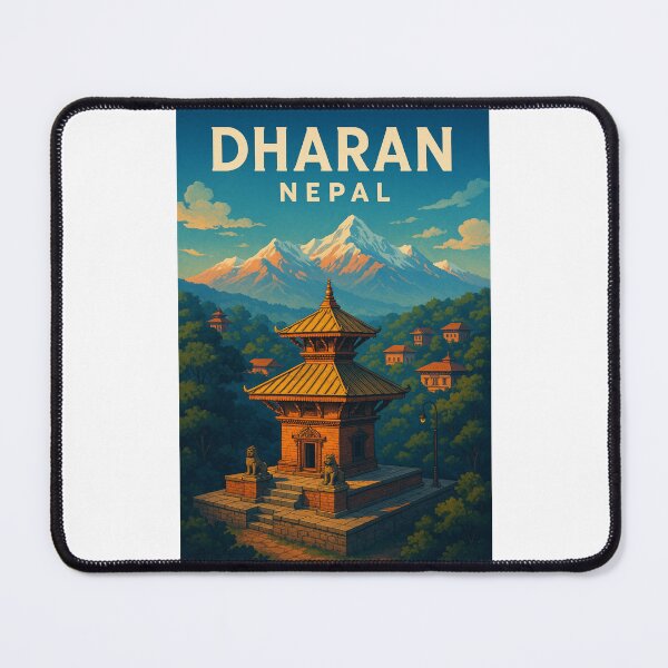 Item preview, Dharan Nepal Pagoda Temple and Himalayas View designed and sold by Places On Earth.