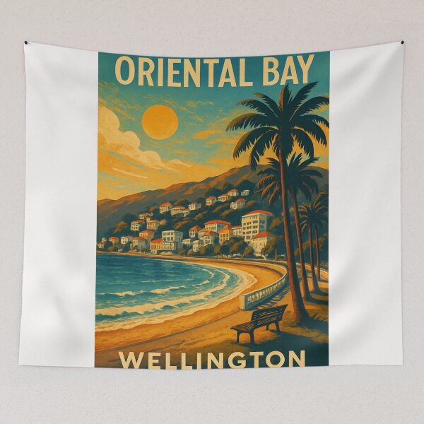 Item preview, Oriental Bay Wellington New Zealand Coastal View designed and sold by Places On Earth.