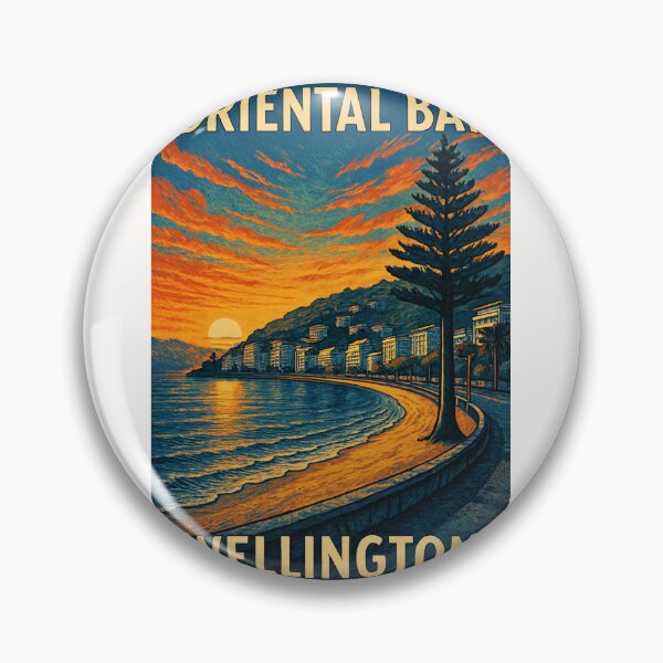 Item preview, Oriental Bay Sunset Skyline Wellington New Zealand designed and sold by Places On Earth.