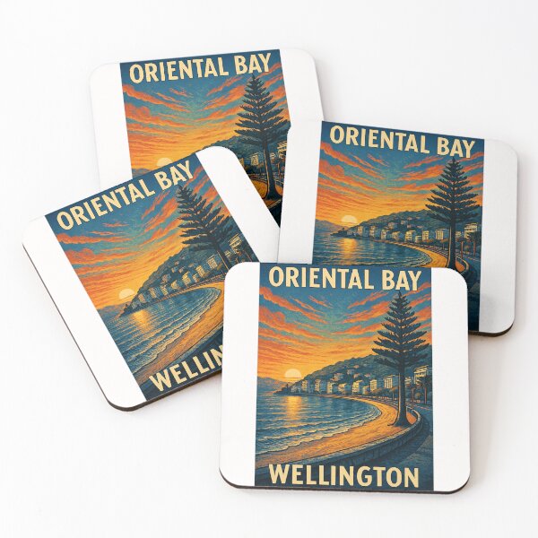 Item preview, Oriental Bay Sunset Skyline Wellington New Zealand designed and sold by Places On Earth.