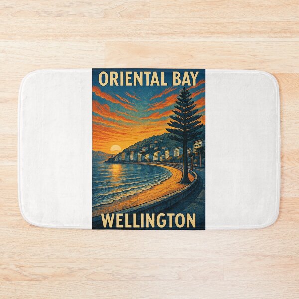 Item preview, Oriental Bay Sunset Skyline Wellington New Zealand designed and sold by Places On Earth.