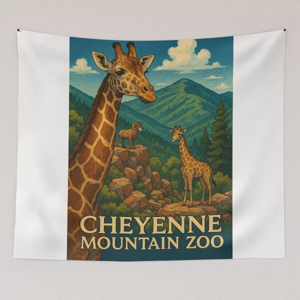 Item preview, Giraffes and Bighorn Sheep at Cheyenne Mountain Zoo Colorado designed and sold by Places On Earth.