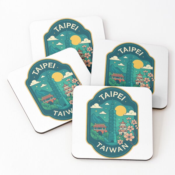 Item preview, Taipei 101 and Temples Scenic Taiwan Badge designed and sold by Aryabek.