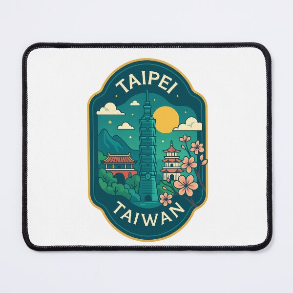 Item preview, Taipei 101 and Temples Scenic Taiwan Badge designed and sold by Aryabek.