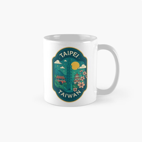 Item preview, Taipei 101 and Temples Scenic Taiwan Badge designed and sold by Aryabek.