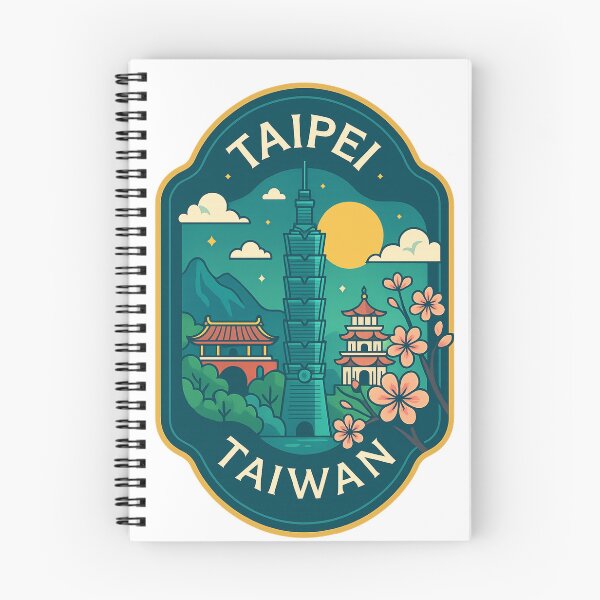 Item preview, Taipei 101 and Temples Scenic Taiwan Badge designed and sold by Aryabek.