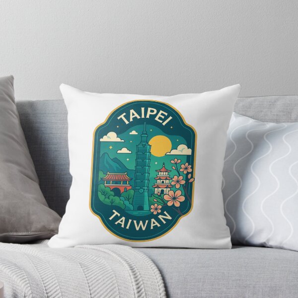 Item preview, Taipei 101 and Temples Scenic Taiwan Badge designed and sold by Aryabek.