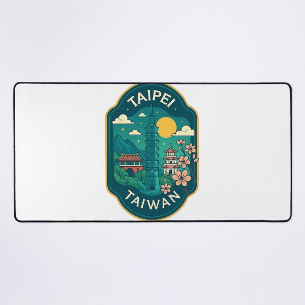 Item preview, Taipei 101 and Temples Scenic Taiwan Badge designed and sold by Aryabek.
