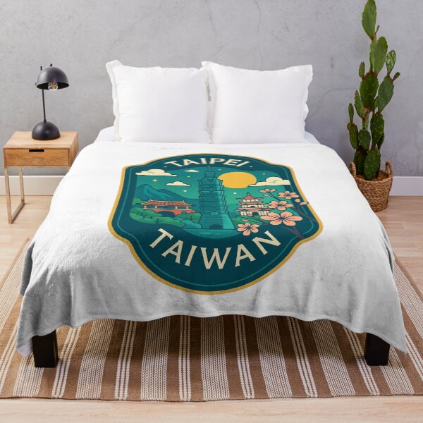 Item preview, Taipei 101 and Temples Scenic Taiwan Badge designed and sold by Aryabek.