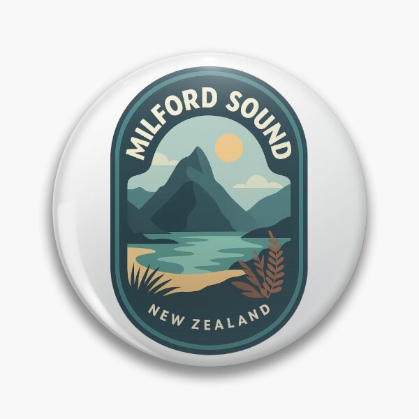 Item preview, Milford Sound Scenic Fjord New Zealand Badge designed and sold by Aryabek.