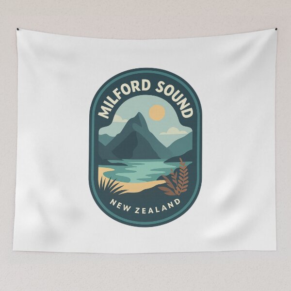 Item preview, Milford Sound Scenic Fjord New Zealand Badge designed and sold by Aryabek.