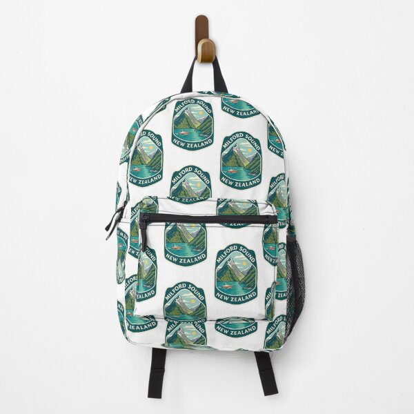Item preview, Boat in Milford Sound with Snowy Peaks New Zealand designed and sold by Aryabek.