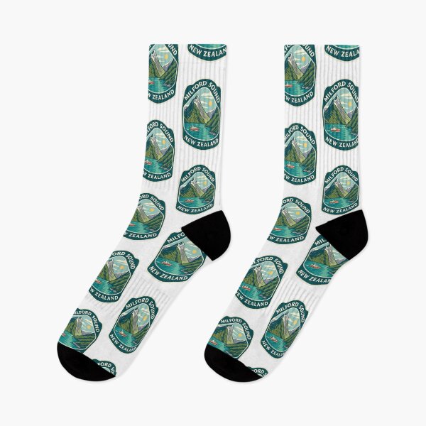 Item preview, Boat in Milford Sound with Snowy Peaks New Zealand designed and sold by Aryabek.