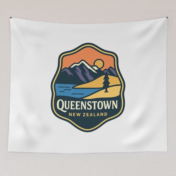Item preview, Queenstown New Zealand Sunset Over Lake and Mountains designed and sold by Aryabek.