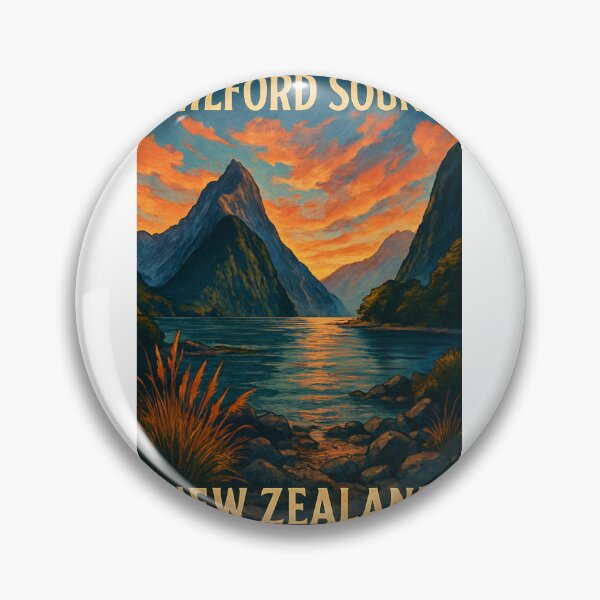 Item preview, Sunset at Milford Sound Fiordland South Island designed and sold by Aryabek.