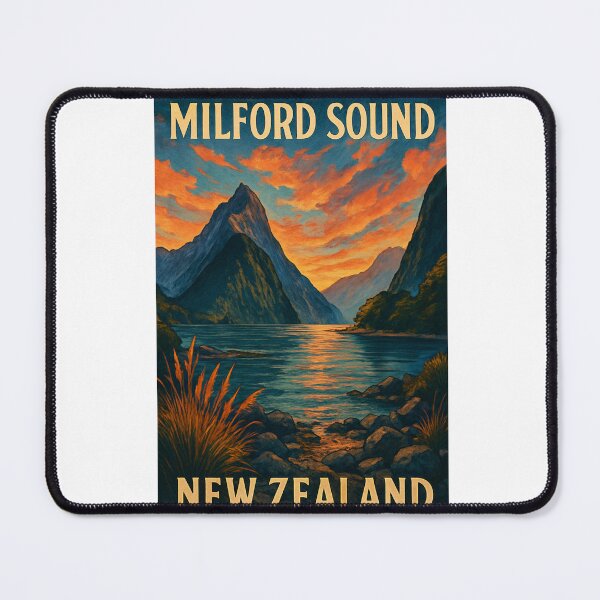 Item preview, Sunset at Milford Sound Fiordland South Island designed and sold by Aryabek.