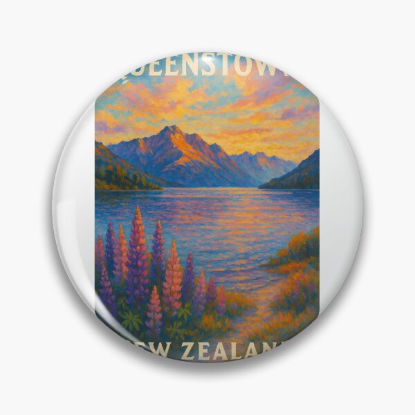 Item preview, Queenstown Lupins at Sunset with Lake Wakatipu designed and sold by Aryabek.