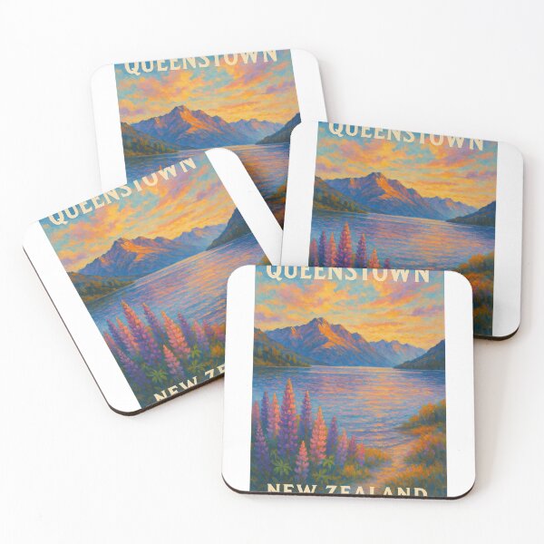 Item preview, Queenstown Lupins at Sunset with Lake Wakatipu designed and sold by Aryabek.
