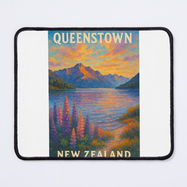 Item preview, Queenstown Lupins at Sunset with Lake Wakatipu designed and sold by Aryabek.