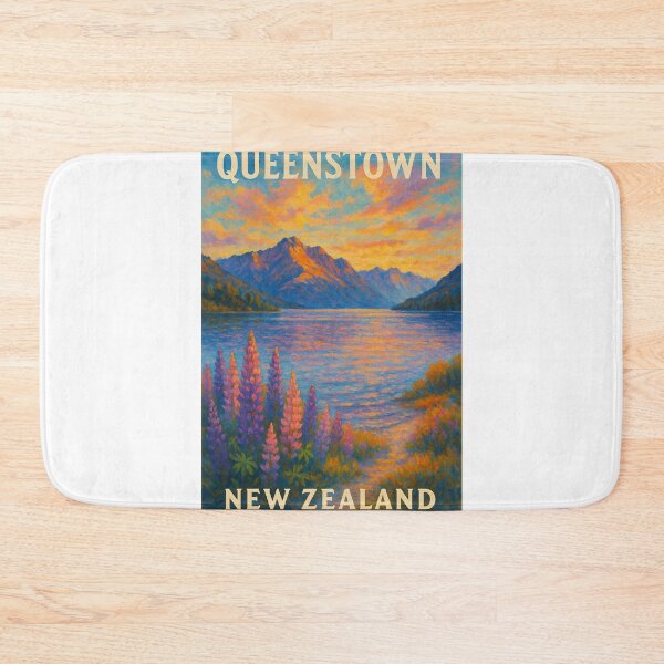 Item preview, Queenstown Lupins at Sunset with Lake Wakatipu designed and sold by Aryabek.