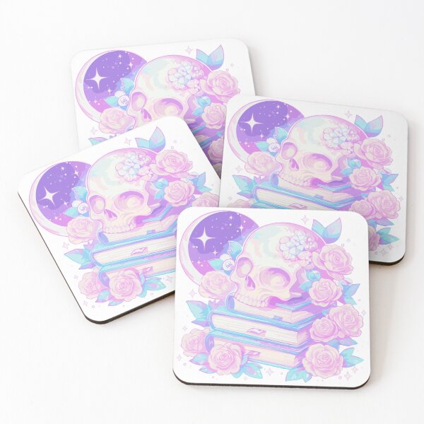 Item preview, pastel books and skull designed and sold by craftyaliens.