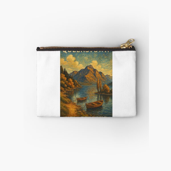 Item preview, Queenstown Lakeside View with Boats and Autumn Trees designed and sold by Aryabek.
