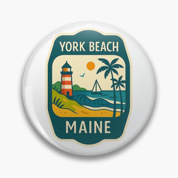 Item preview, Colorful York Beach Maine Scene with Lighthouse and Ocean designed and sold by Aryabek.