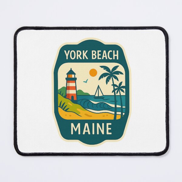 Item preview, Colorful York Beach Maine Scene with Lighthouse and Ocean designed and sold by Aryabek.