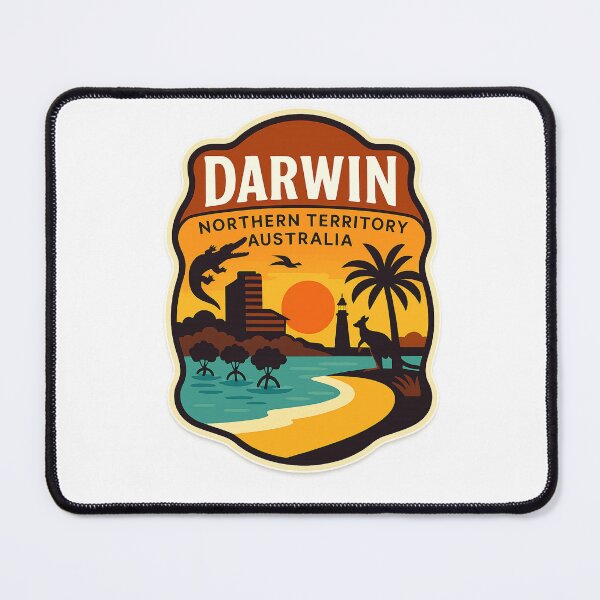Item preview, Darwin Australia Urban Coastline with Crocodile and Sunset designed and sold by Aryabek.