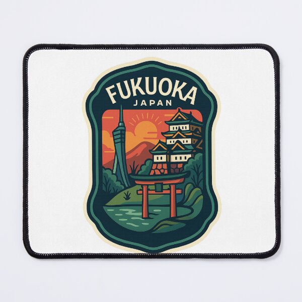 Item preview, Fukuoka Japan Castle View with Torii and Mountains designed and sold by Aryabek.