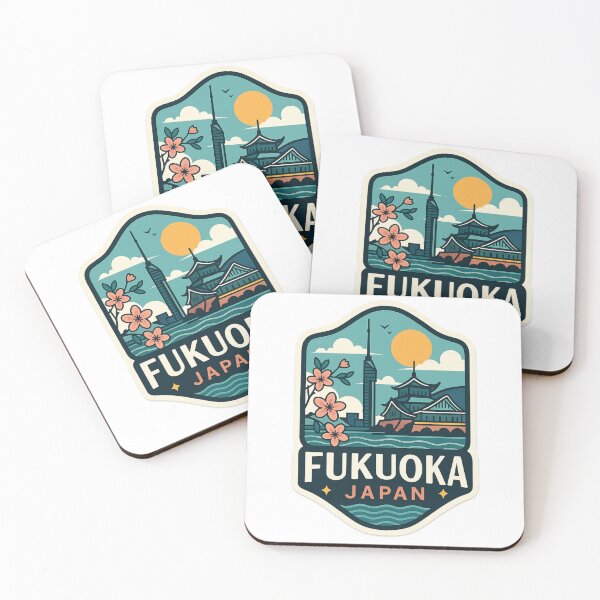 Item preview, Fukuoka Japan Skyline with Sakura and Coastal Views designed and sold by Aryabek.