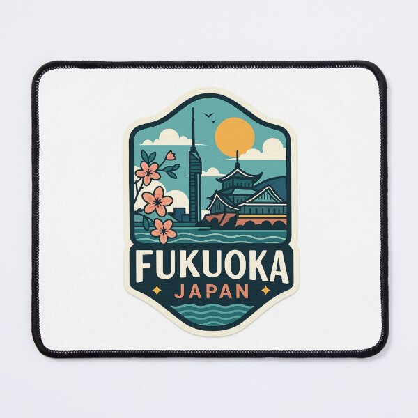 Item preview, Fukuoka Japan Skyline with Sakura and Coastal Views designed and sold by Aryabek.