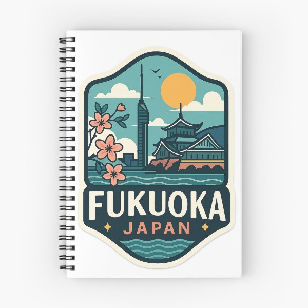 Item preview, Fukuoka Japan Skyline with Sakura and Coastal Views designed and sold by Aryabek.