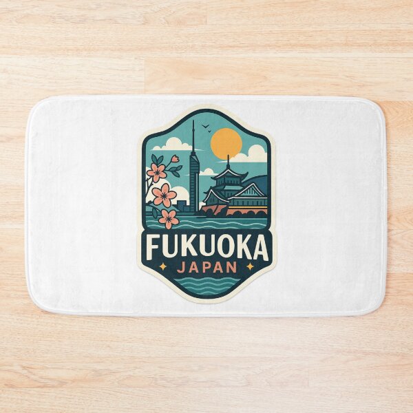 Item preview, Fukuoka Japan Skyline with Sakura and Coastal Views designed and sold by Aryabek.