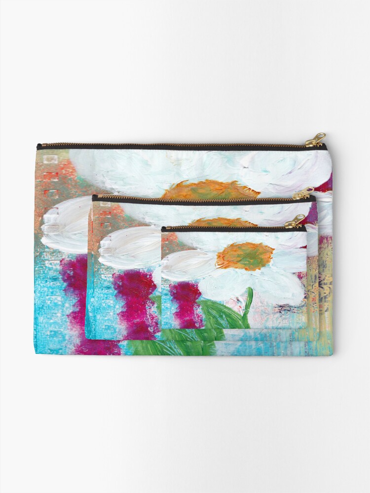 Alternate view of WHITE FLOWER Zipper Pouch